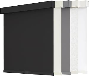 AOSKY Blackout Roller Shades Cordless Blinds for Windows, Free-Stop Shades with Valance, T