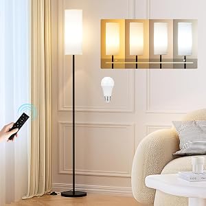 Ambimall Floor Lamps for Living Room, 64" Modern Floor Lamp with Remote Control and S