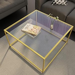 Glass Coffee Table Modern Center Table,Minimalist Coffee Table Sofa Side Tea Table for Liv