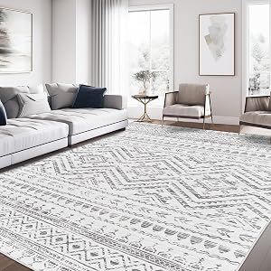 Miukiki 8x10 Area Rug for Living Room Moroccan Washable Rugs Non Slip Indoor Floor Carpet