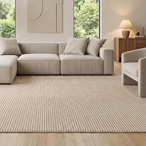Bedsure 8x10 Faux Wool Area Rugs for Living Room, Machine Washable Carpet, Non-Slip Backin