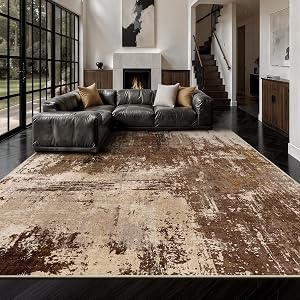 Yarooge 8x10 Rugs for Living Room - Modern Abstract Washable Rug, Ultra Soft Non Slip Low